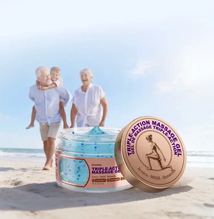 Kinzeno triple-action massage gel jar